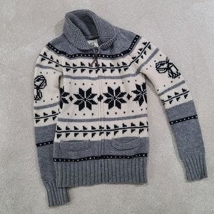 TNA full zip wool winter sweater